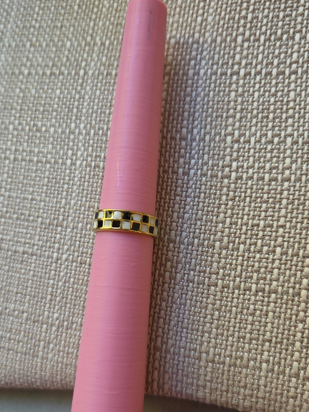 Plunder Emory Checkerboard Adjustable Ring